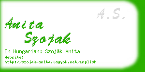 anita szojak business card
